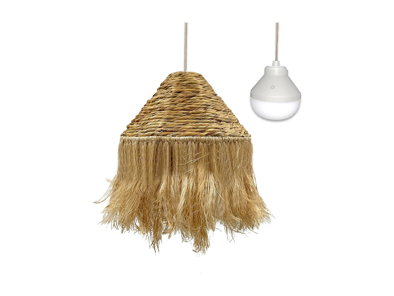 Suspension d'extérieur nomade LEONORA Beige Fibre naturelle D44 cm