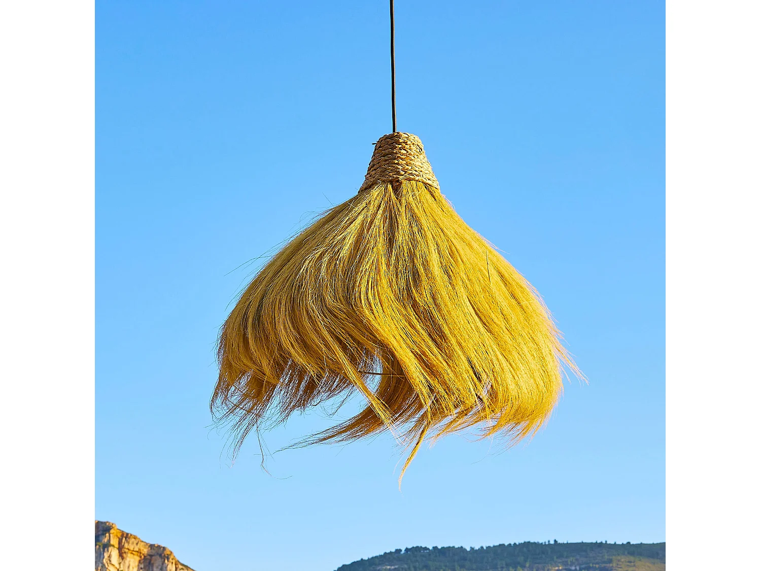 Suspension d'extérieur avec cable MASAI Bois Jonc de mer D60 cm