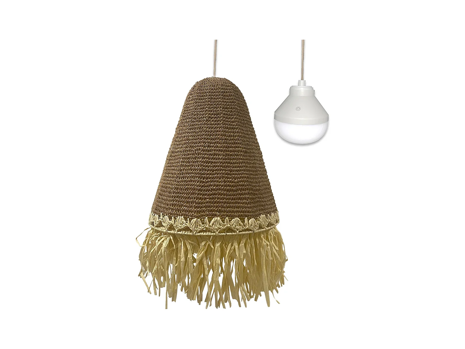 Suspension nomade PALOMA Beige Herbe marine D40 cm