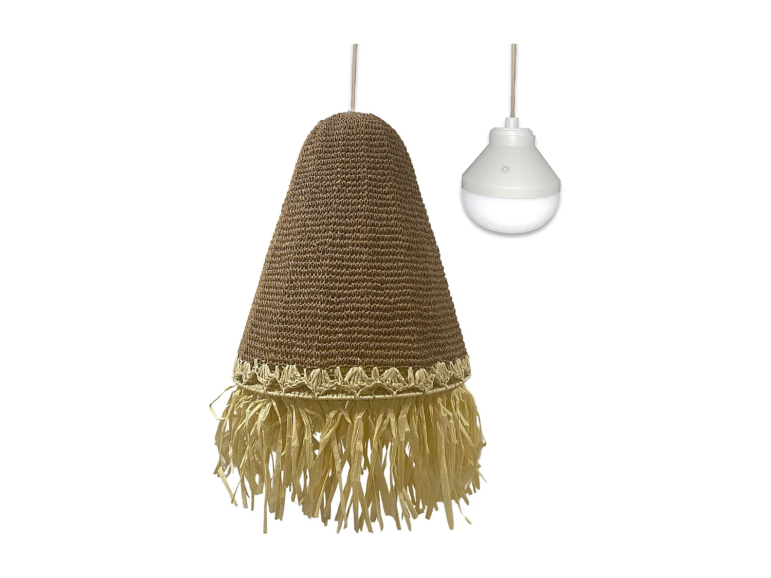 Suspension nomade PALOMA Beige Herbe marine D40 cm