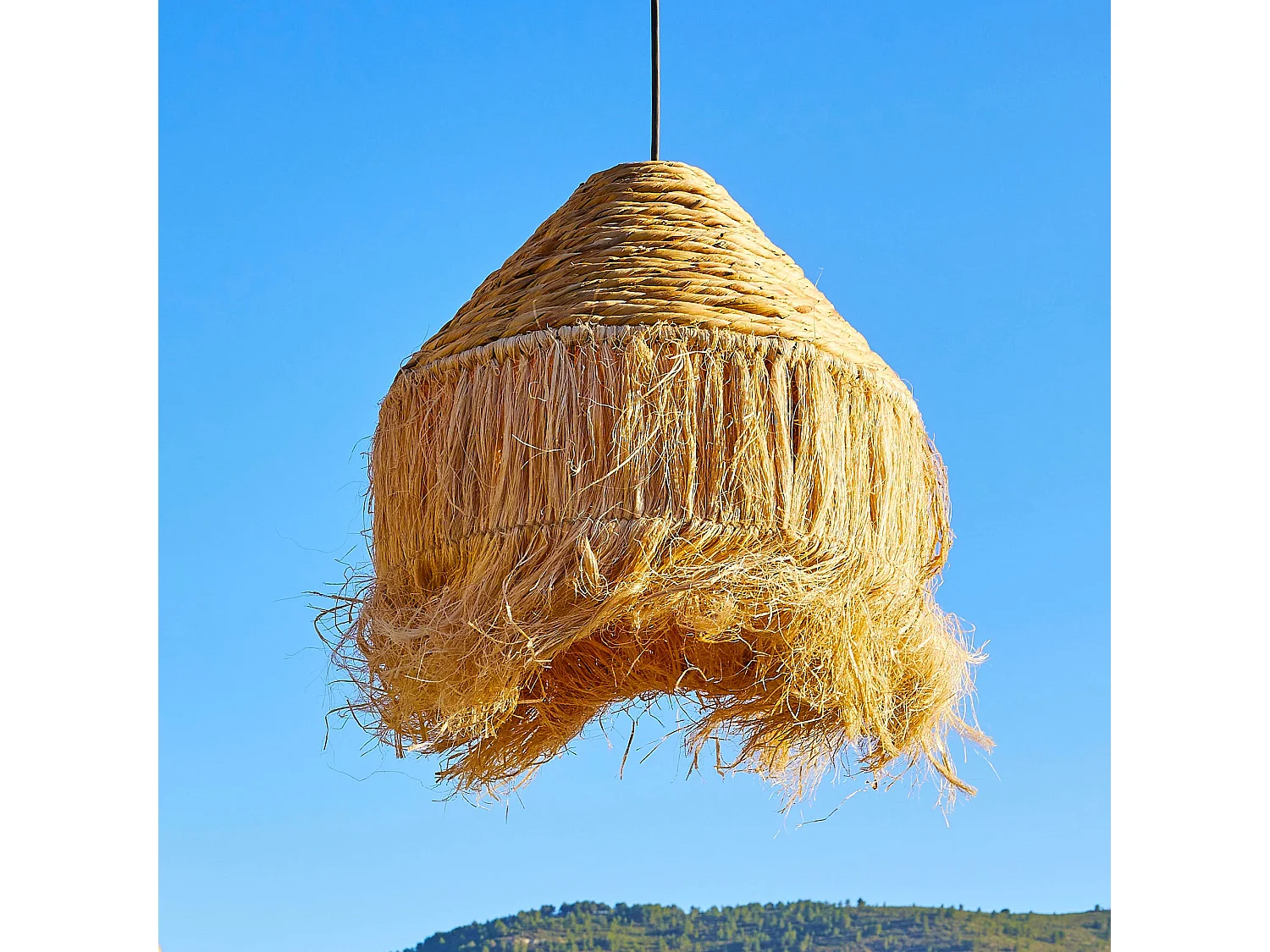 Suspension d'extérieur avec cable LEONORA Marron Fibre naturelle D44 cm