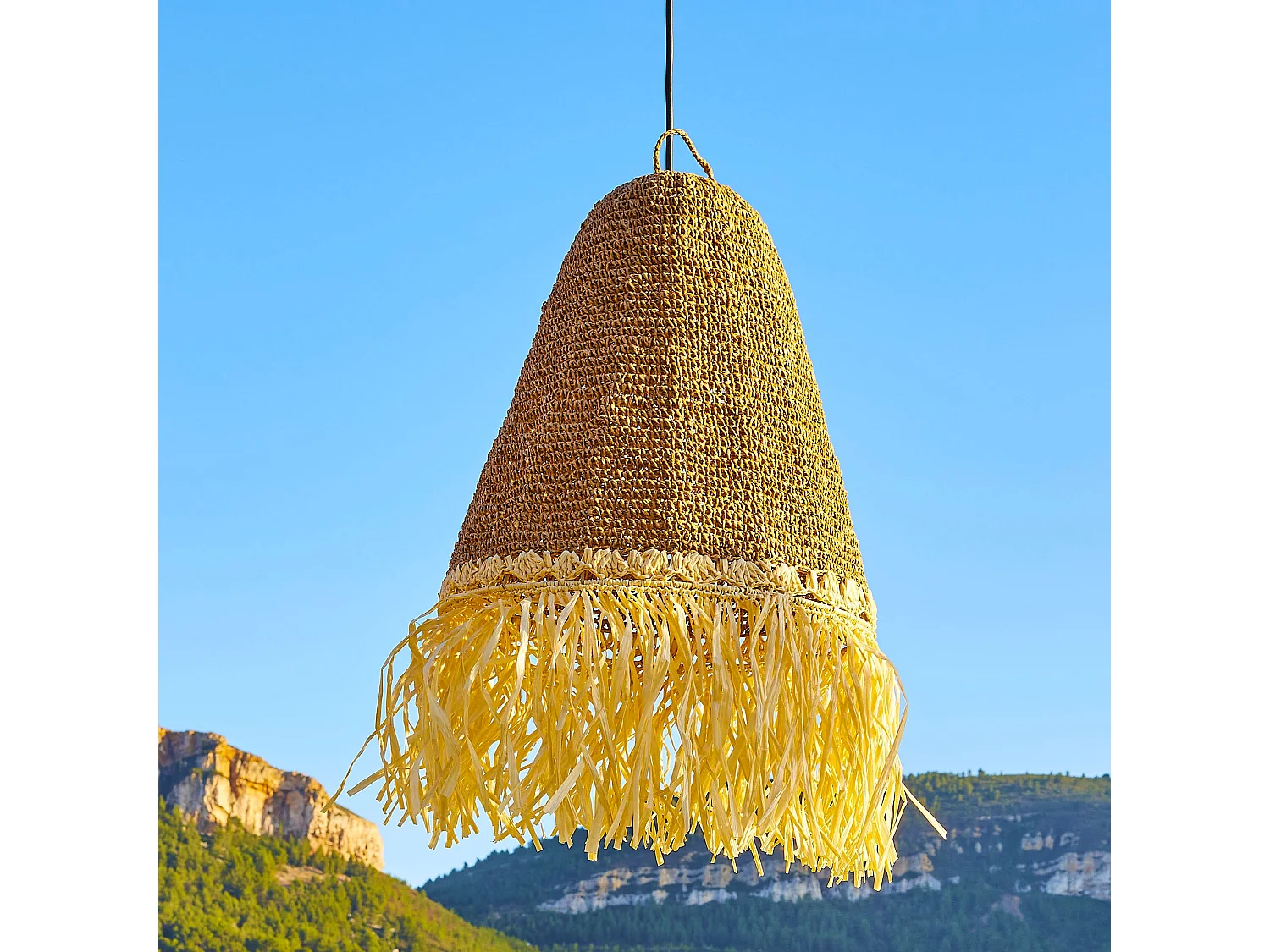 Suspension d'extérieur PALOMA Beige Herbe marine D40 cm