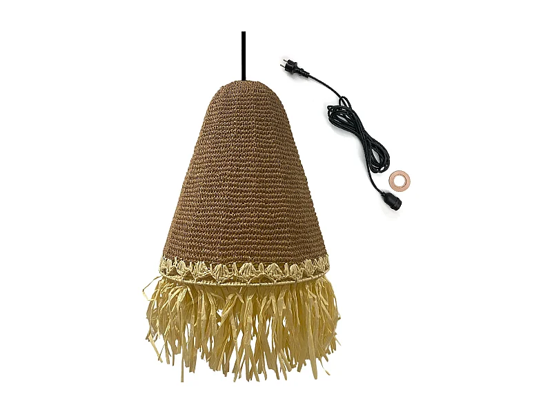Suspension d'extérieur PALOMA Beige Herbe marine D40 cm