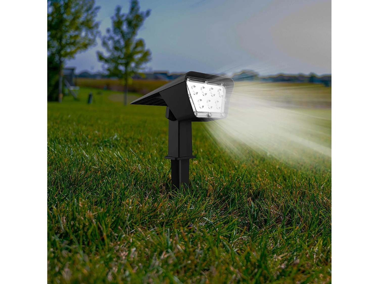 Lot de 4 spots solaires CURTIS Noir Plastique 200LM