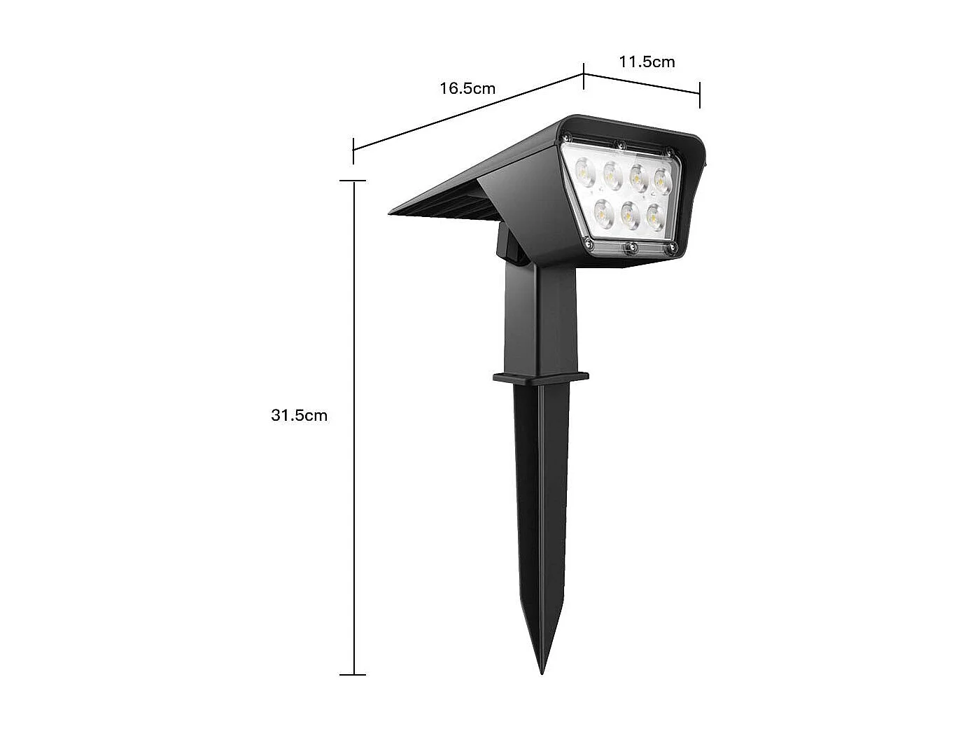 Lot de 4 spots solaires CURTIS Noir Plastique 200LM