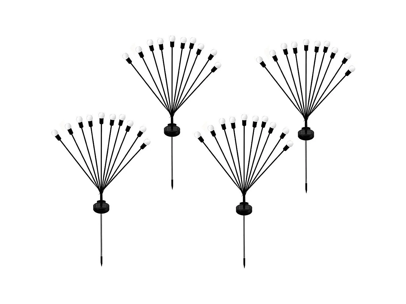 Lot de 4 torches solaires LYRA Noir Plastique H73cm