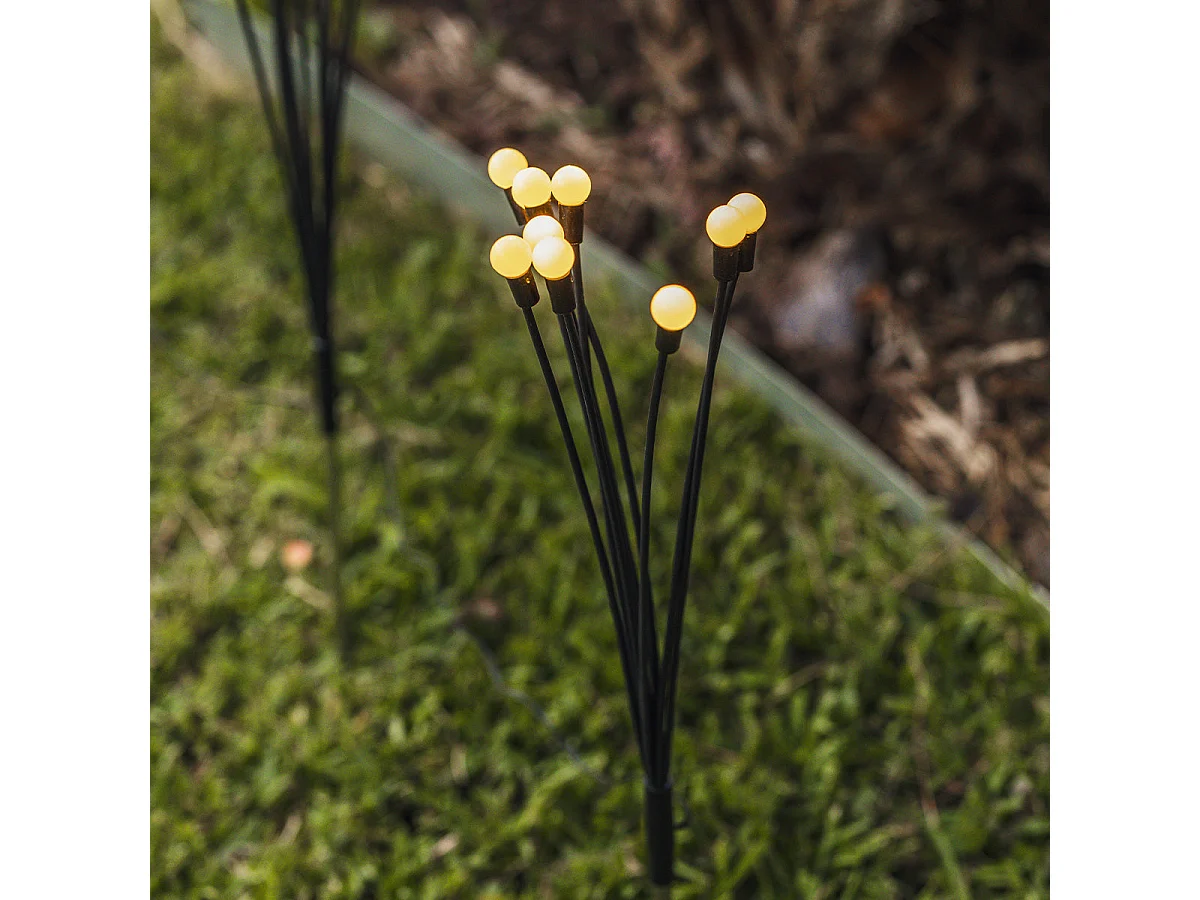 Lot de 4 torches solaires LYRA Noir Plastique H73cm