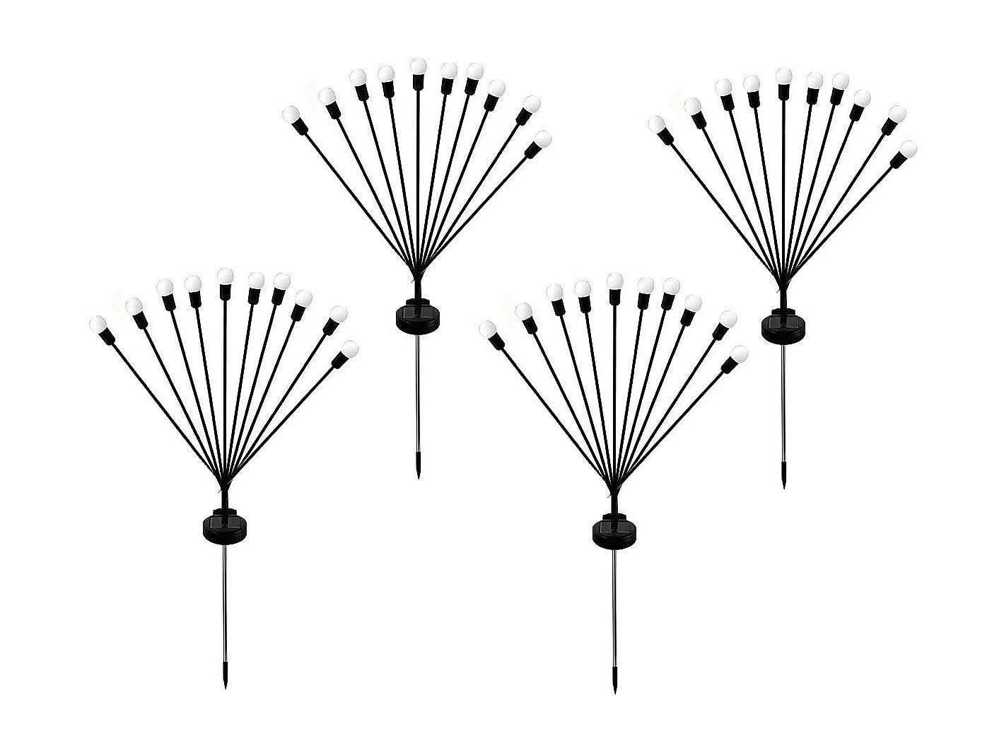 Lot de 4 torches solaires LYRA Noir Plastique H73cm