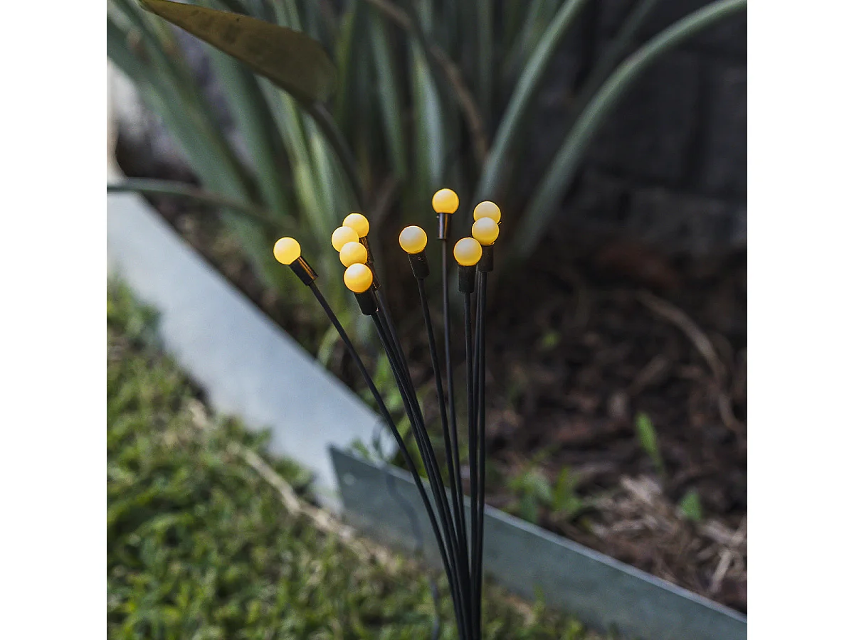 Lot de 4 torches solaires LYRA Noir Plastique H73cm