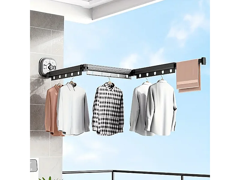 Uitschuifbaar wand-wasdroogrek 125cm PYTHON