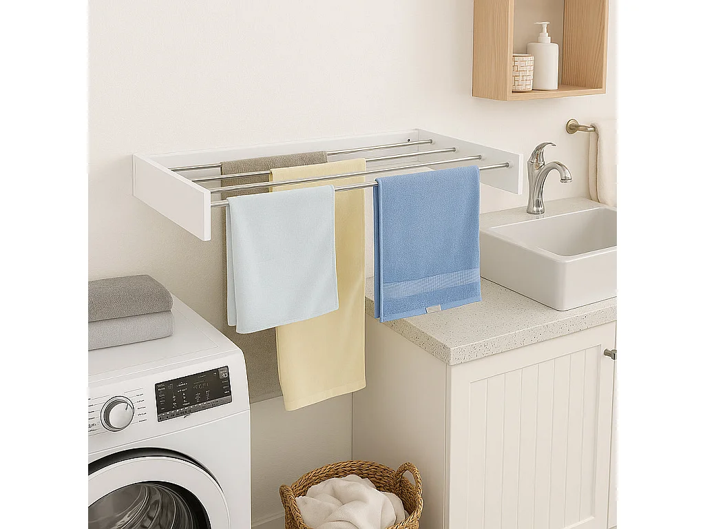 Étendoir à linge mural COBRA Blanc Aluminium 6m