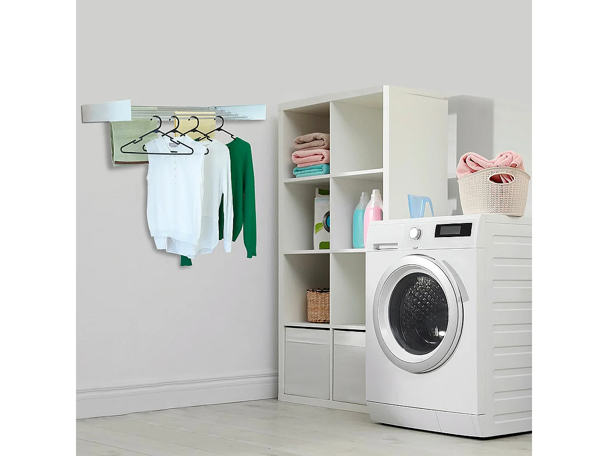 Étendoir à linge mural COBRA Blanc Aluminium 6m