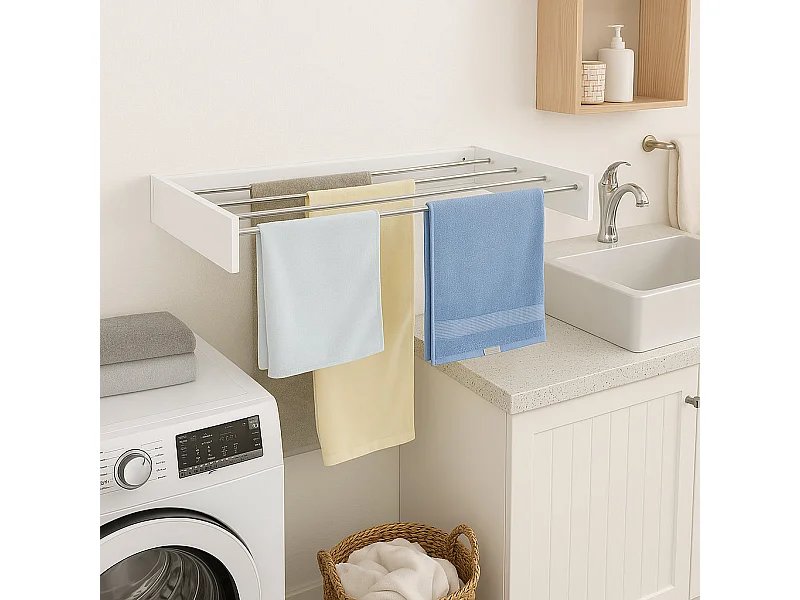 Étendoir à linge mural COBRA Blanc Aluminium 6m