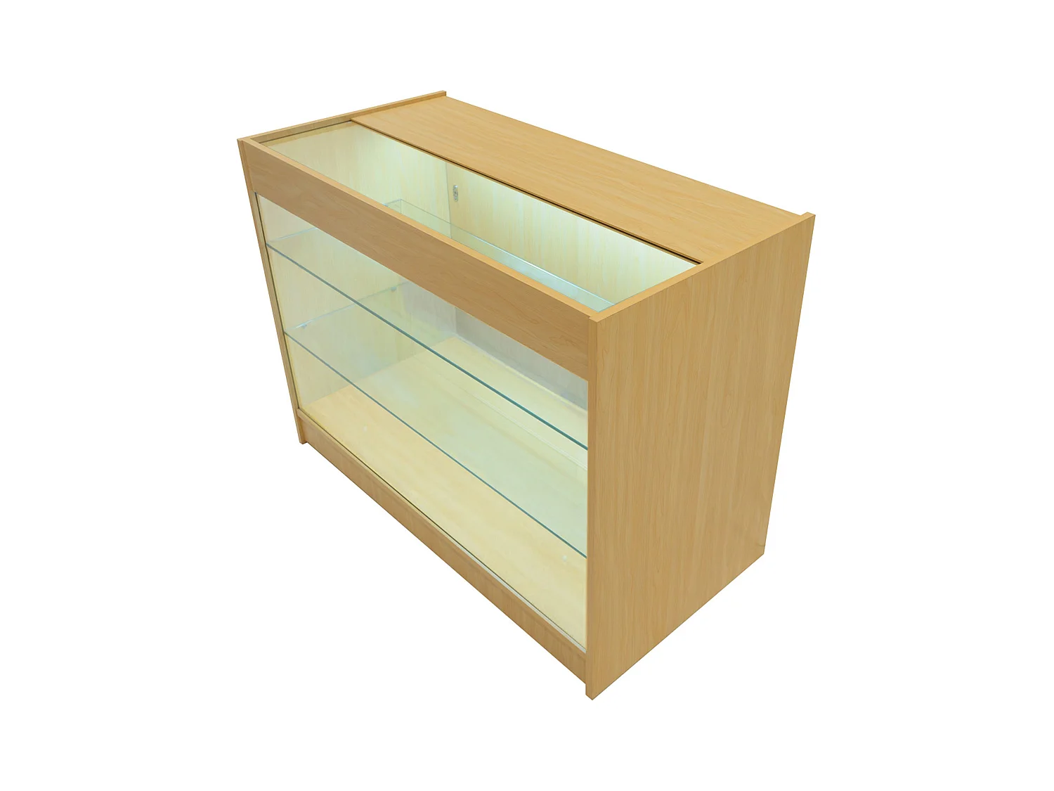 Set Bancone Acero Apollo LED K1200 LM60 con Vetrina Espositiva 3 Ripiani