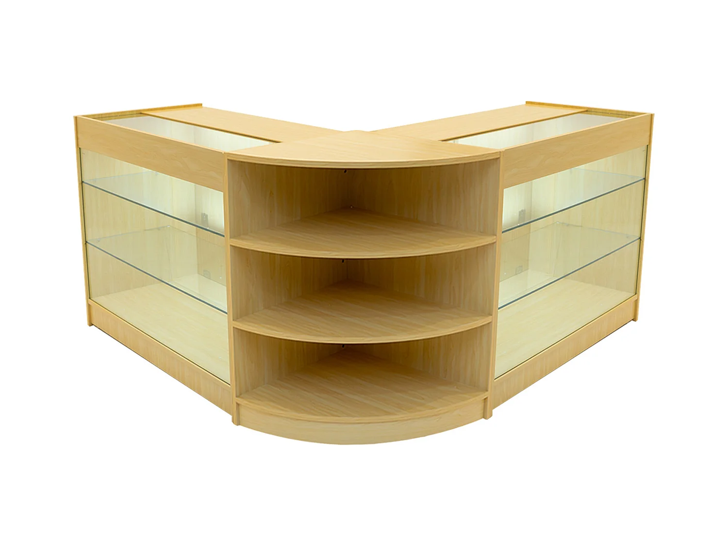 Comptoir de Ventes Verouillables en MDF Érable à LED Ensemble Apollo K1200 LM60