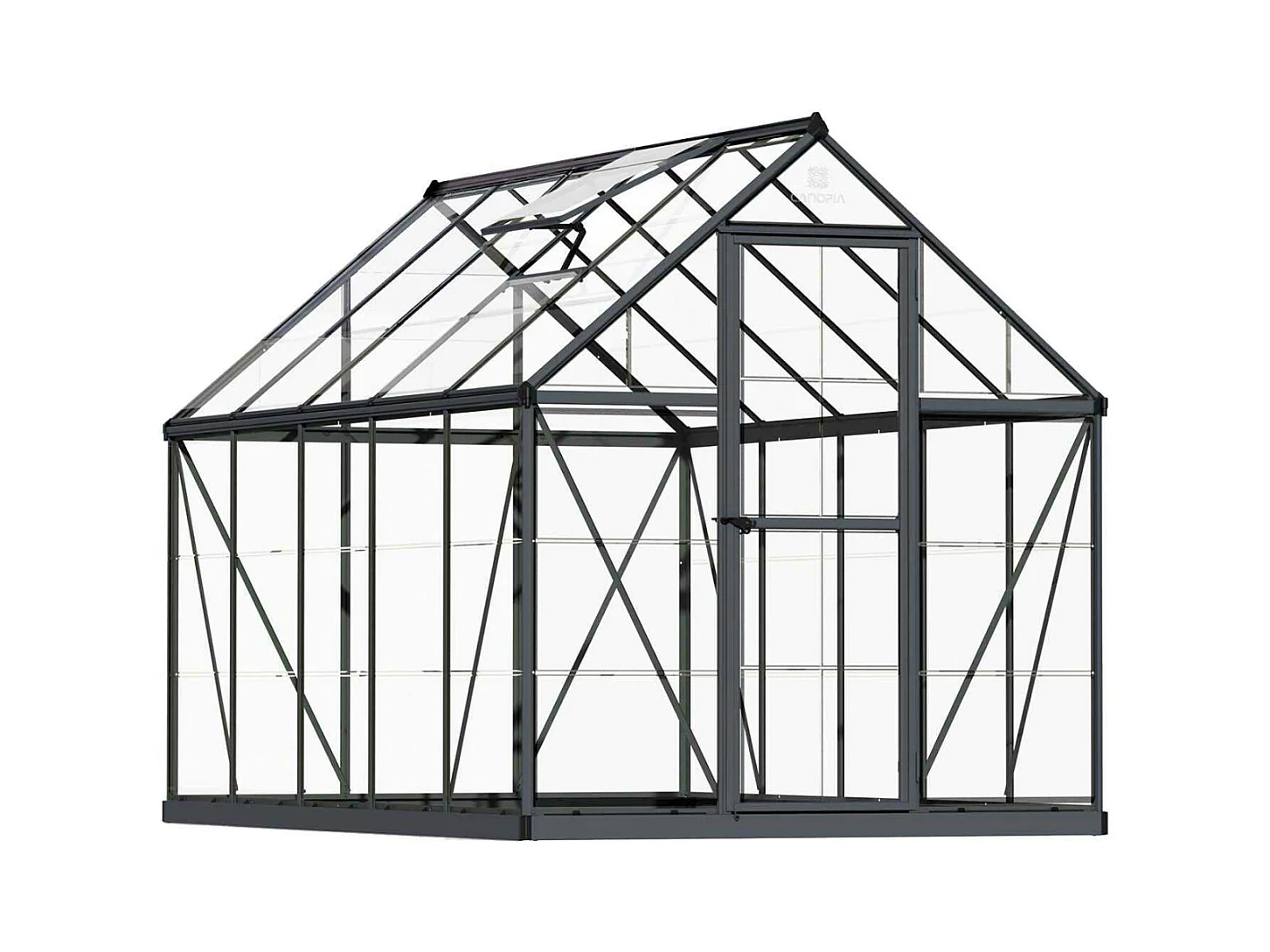 Serre de jardin en aluminium gris et polycarbonate Harmony 5.7m²