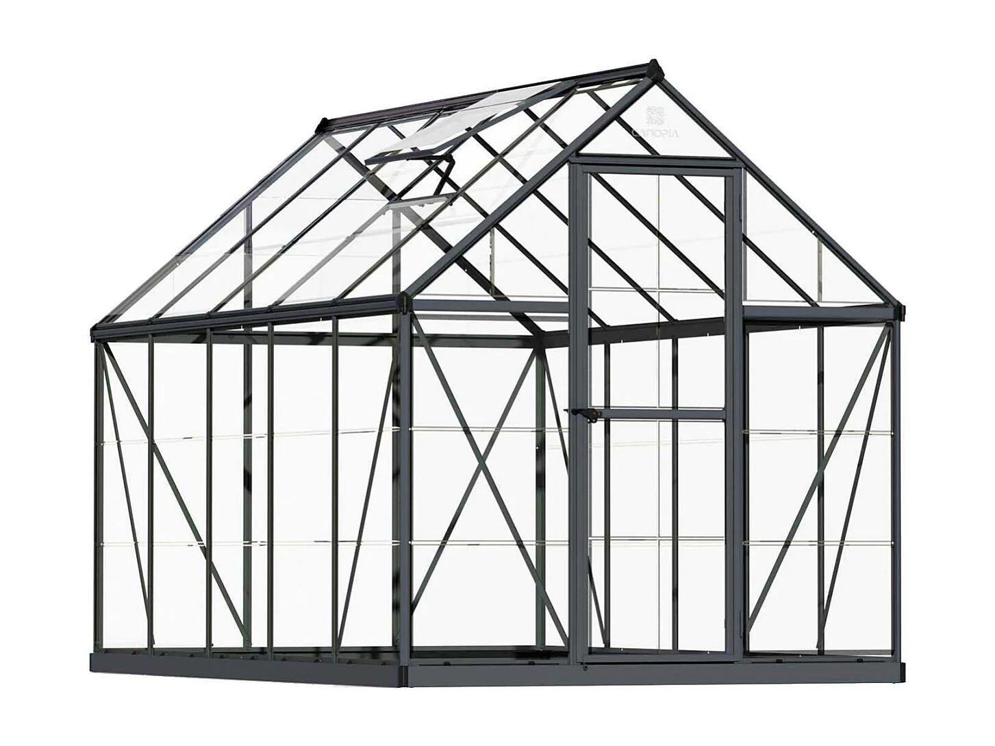 Serre de jardin en aluminium gris et polycarbonate Harmony 5.7m²