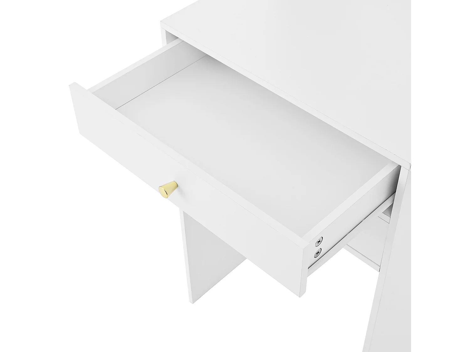 Schminktisch mit Spiegel 75×45×156cm - mit verstellbarer LED-Beleuchtung - mit 1 Hocker - mit 2 Schubladen - klappbare Schminkplatte - Weiß