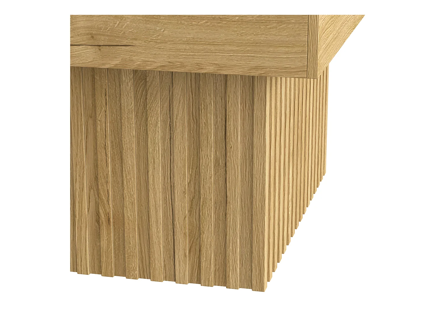 Table basse 79x79x46 cm - plateau carré - aspect bois - MDF + panneaux de particules - Naturel