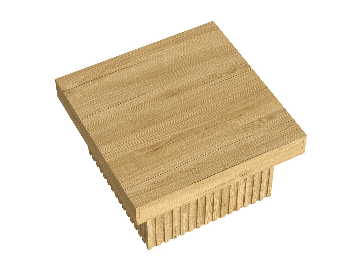 Tavolino da salotto 79x79x46 cm - piano quadrato - effetto legno - MDF + pannelli di particelle - Naturale