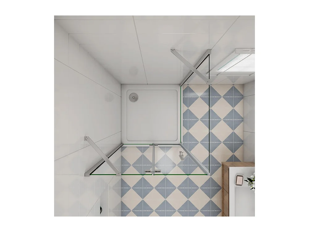 76x76x195cm Falttür Scharniertür Pendeltür Schwingtür Duschkabine Duschtür