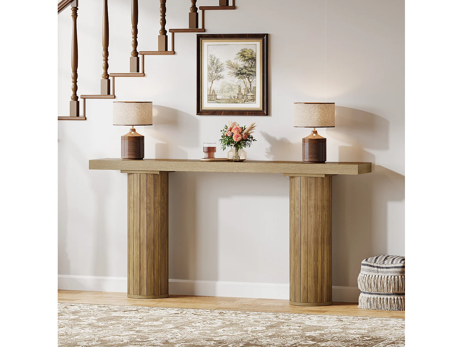 160 cm extra lange consoletafel, rechthoekige haltafel, salontafel achter de bank