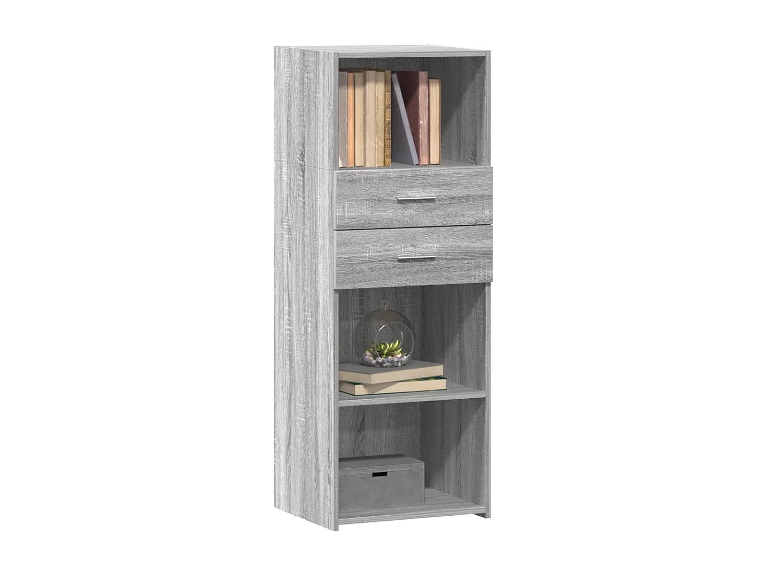 Sonoma grijs hoog dressoir 45x42,5x124 cm bewerkt hout