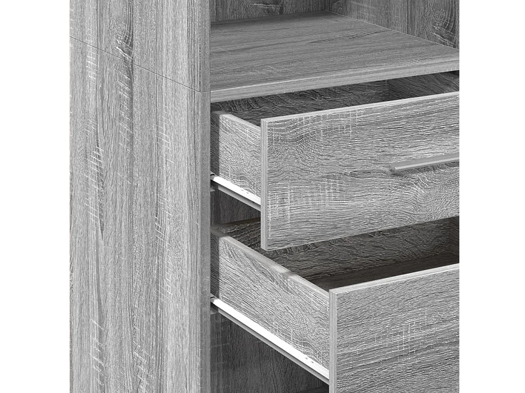 Sonoma grijs hoog dressoir 45x42,5x124 cm bewerkt hout