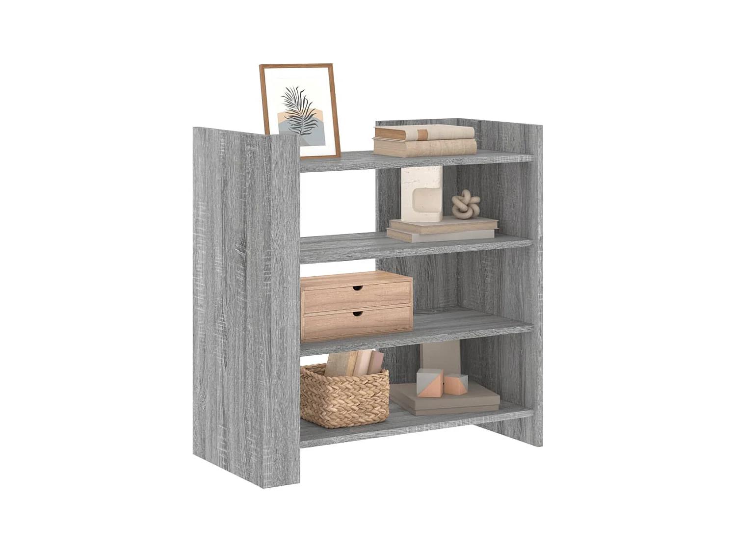 Credenza Sonoma grigia 73,5x35x75 cm in legno ingegnerizzato