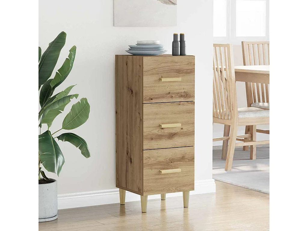 Credenza in rovere realizzata a mano 34,5 x 34 x 90 cm Legno ingegnerizzato