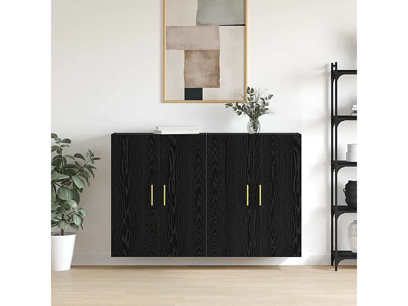 Armoires Murailles 2 pcs Chêne noir 69,5 x 34 x 90 cm