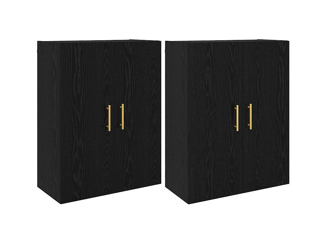 Armoires Murailles 2 pcs Chêne noir 69,5 x 34 x 90 cm