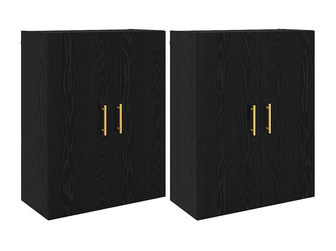 Wandschränke 2 Stk. Schwarze Eiche 69,5 x 34 x 90 cm