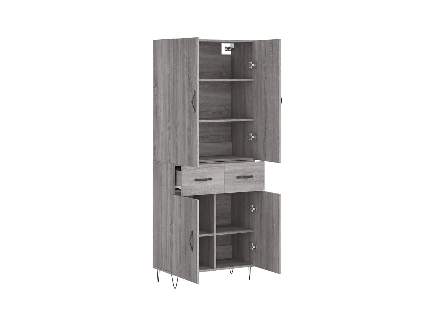 Buffet haut Sonoma gris 69,5x34x180 cm Bois d'ingénierie