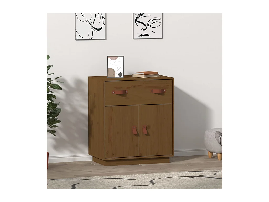 Buffet Marron miel 65,5x40x75 cm Bois massif de pin