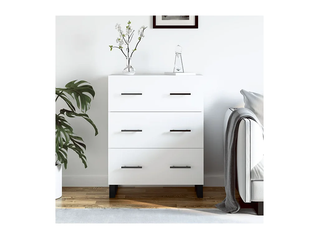 Buffet blanc 69,5x34x90 cm bois d'ingénierie