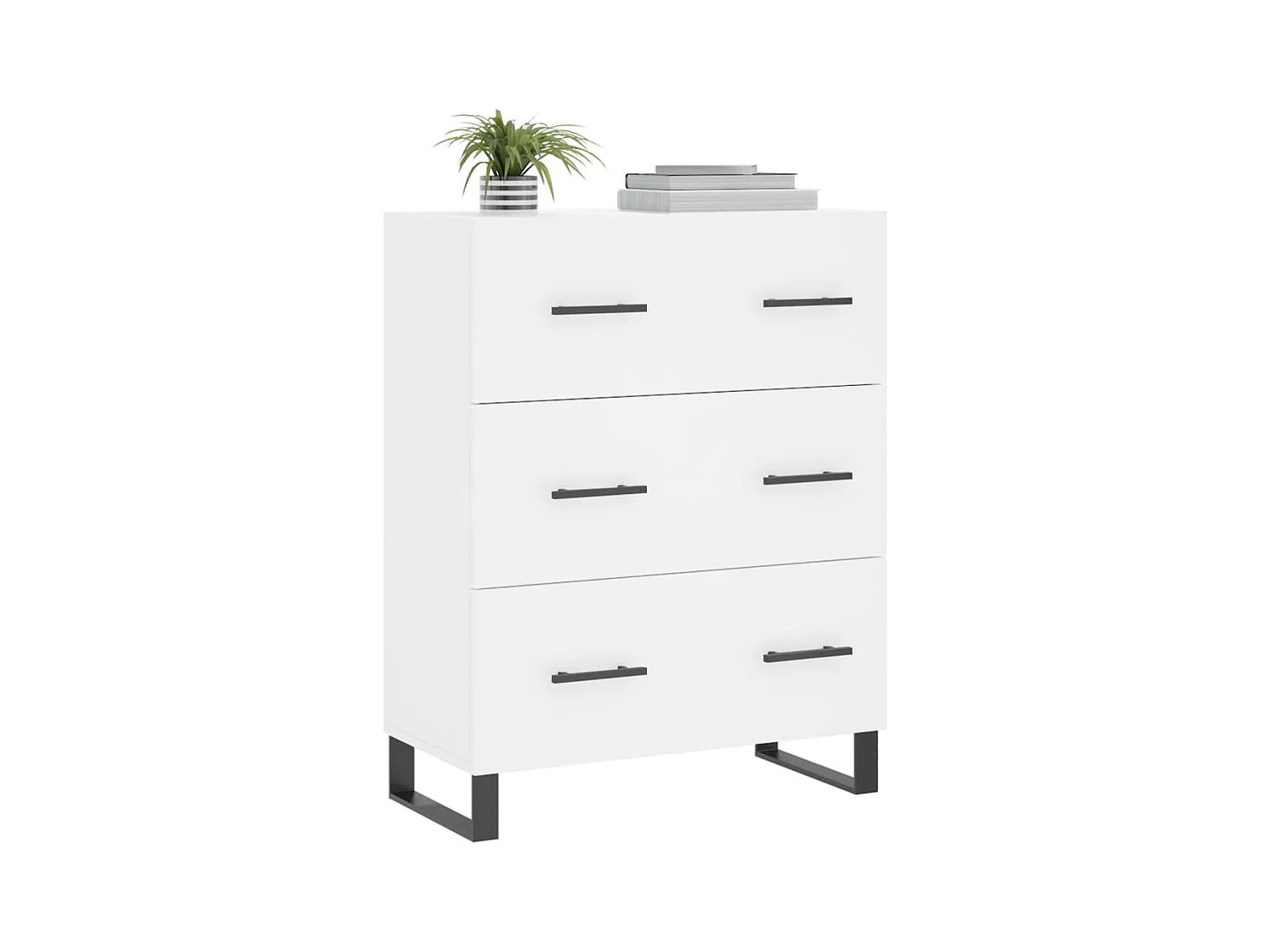 Buffet blanc 69,5x34x90 cm bois d'ingénierie