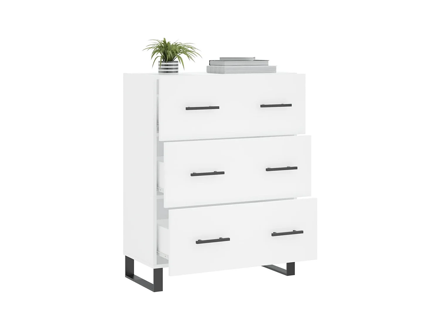 Buffet blanc 69,5x34x90 cm bois d'ingénierie