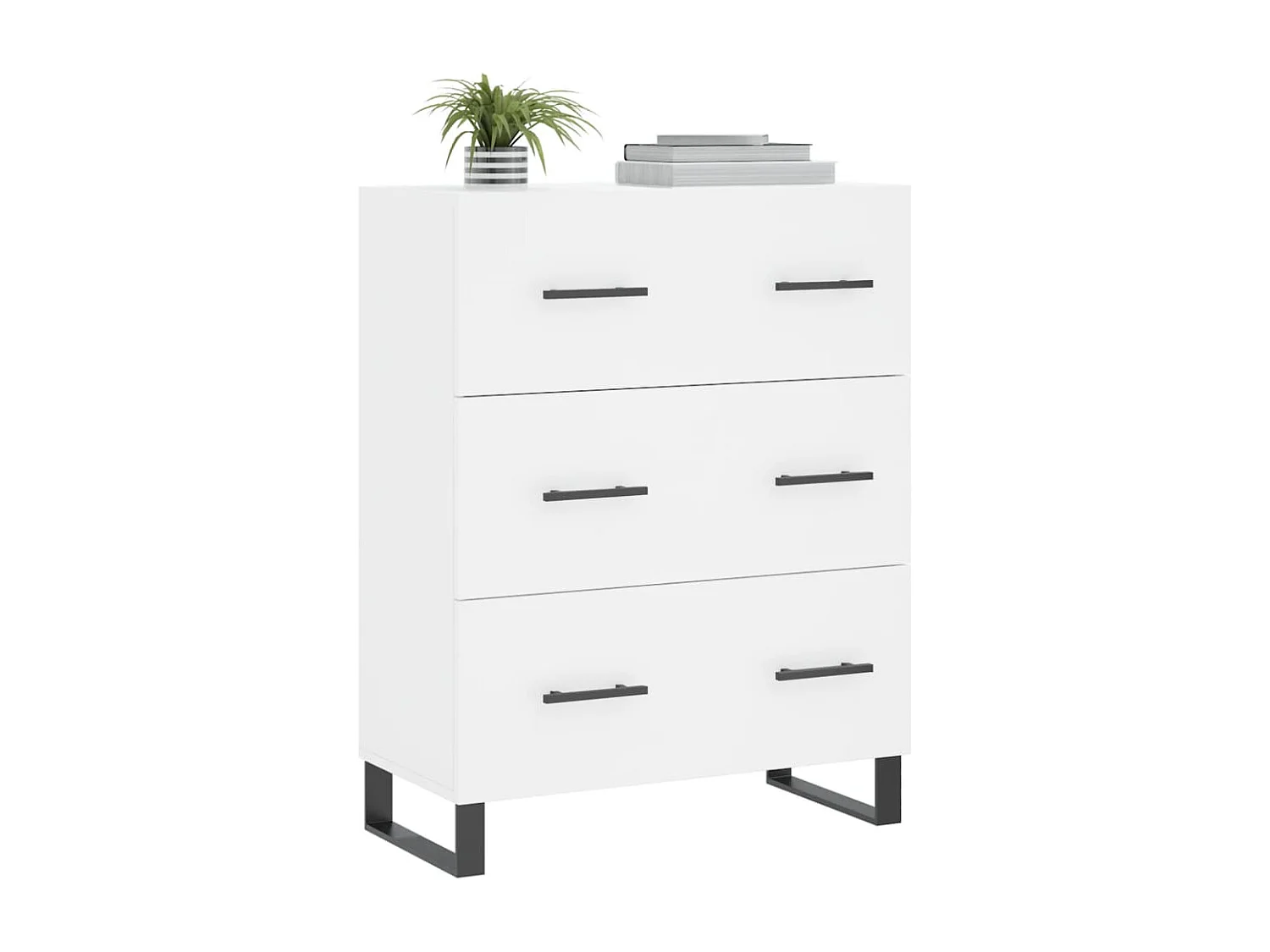 Buffet blanc 69,5x34x90 cm bois d'ingénierie