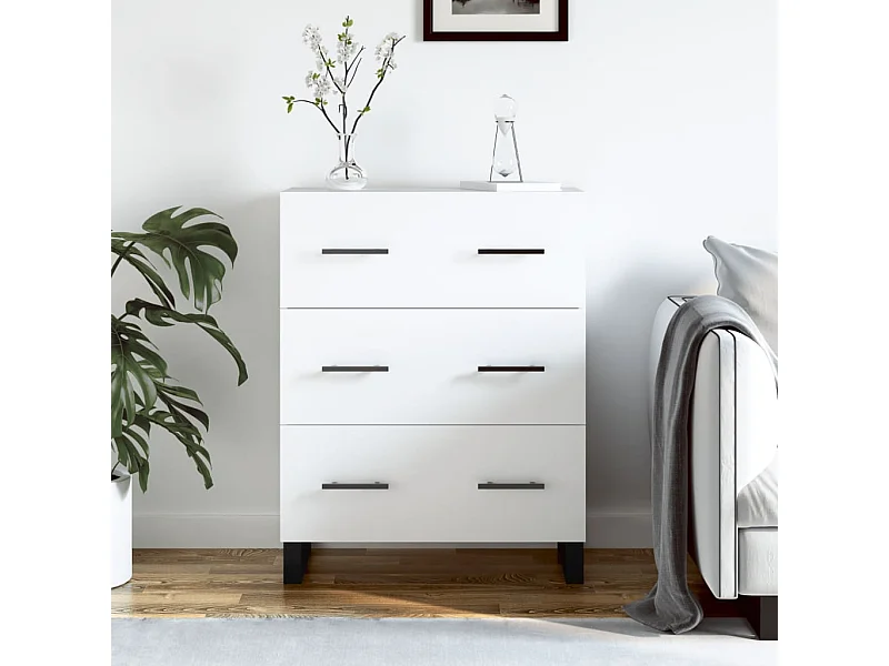 Buffet blanc 69,5x34x90 cm bois d'ingénierie