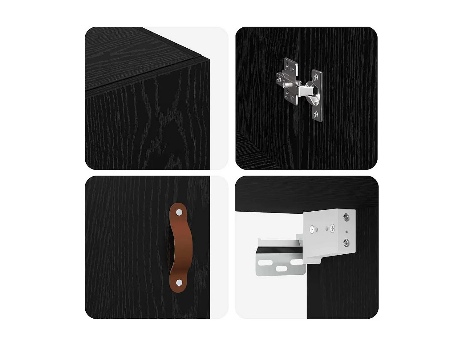 Pensile nero 69,5 x 34 x 90 cm Legno ingegnerizzato