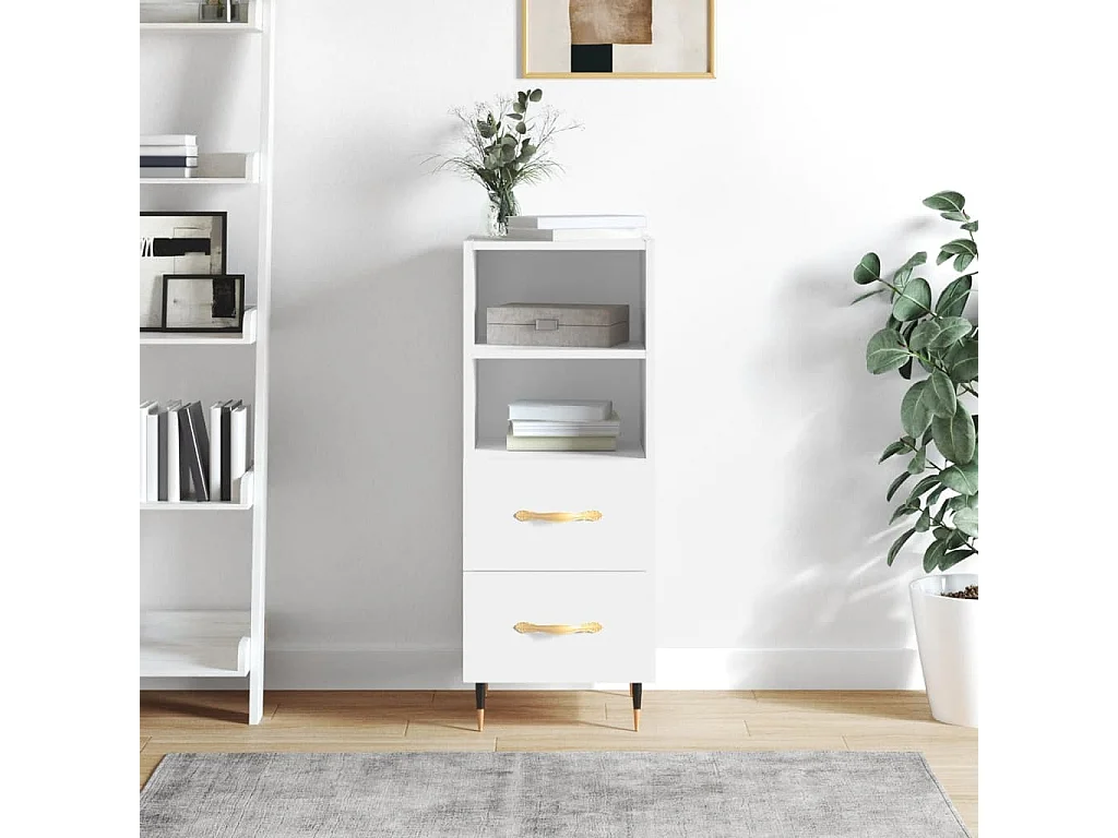 Credenza bianca 34,5x34x90 cm in legno ingegnerizzato