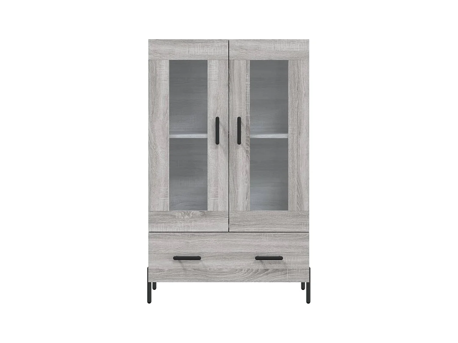 Sonoma grijs hoog dressoir 69,5x31x115 cm bewerkt hout