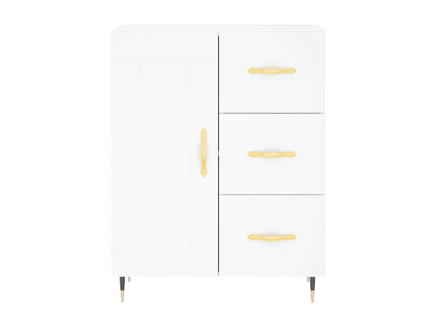 Credenza alta bianca 69,5x34x180 cm Legno ingegnerizzato