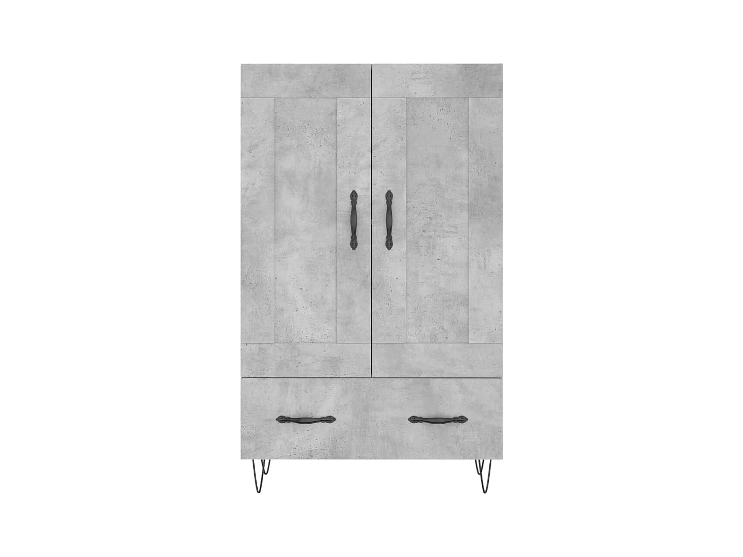 Buffet haut gris béton 69,5x31x115 cm bois d'ingénierie