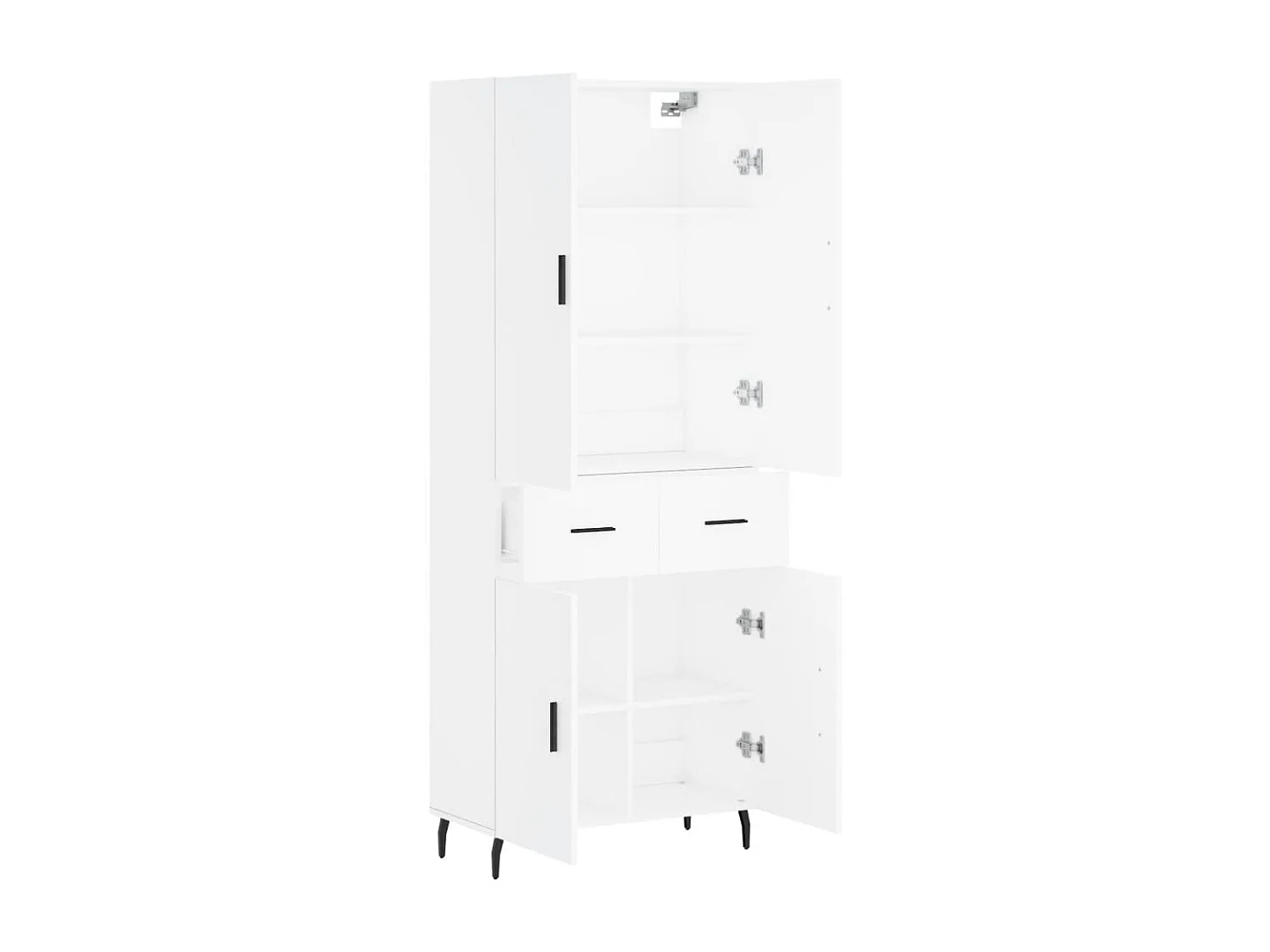 Buffet haut Blanc 69,5x34x180 cm Bois d'ingénierie