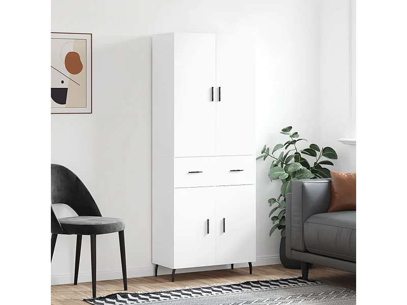 Wit hoog dressoir 69,5x34x180 cm Technisch hout