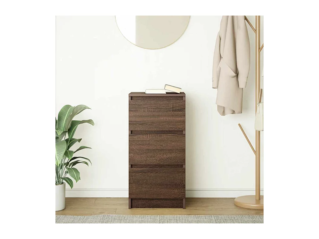 Bruin eiken dressoir 37,5x35x76 cm bewerkt hout