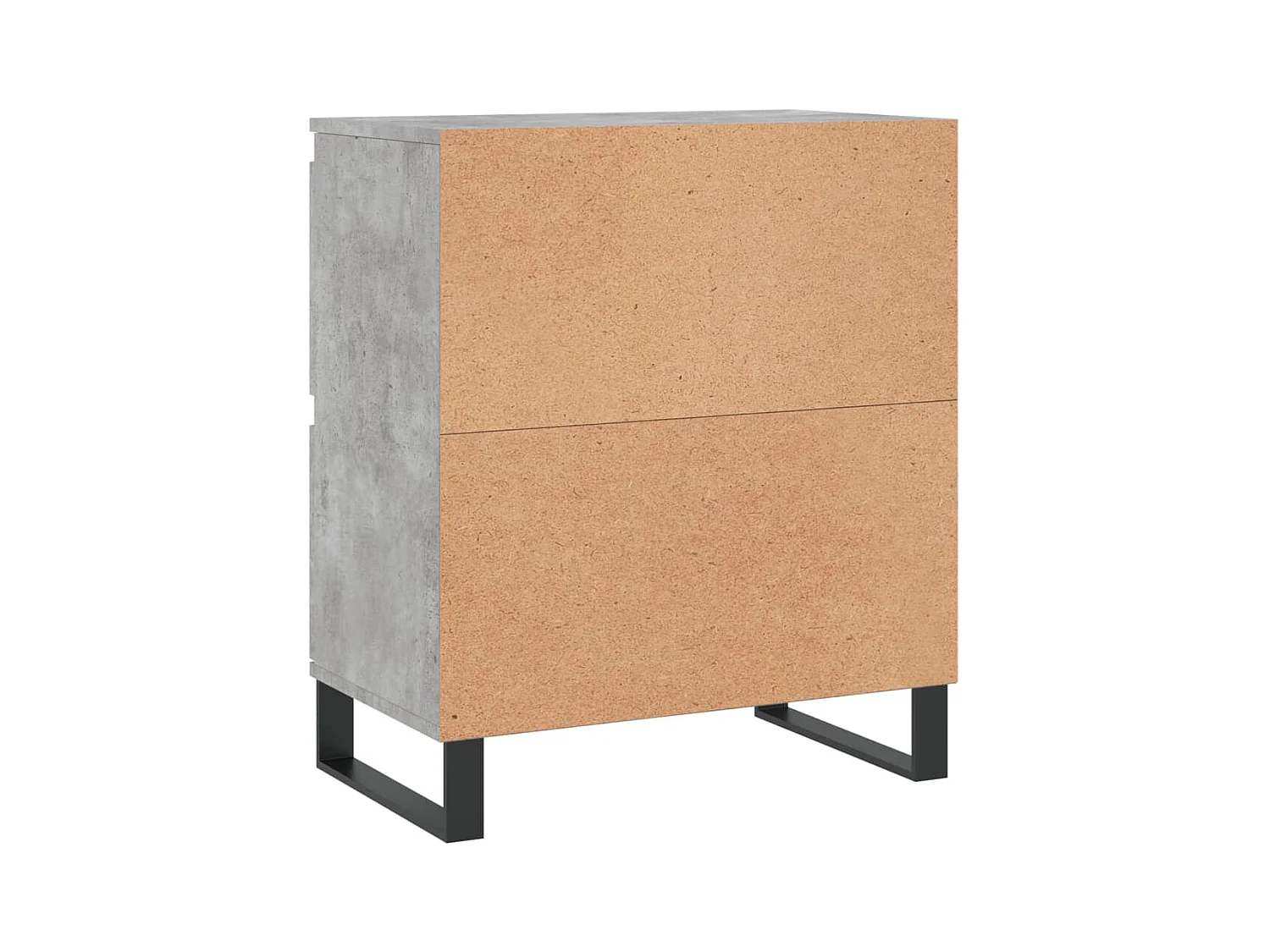 Buffets 2 pcs gris béton bois d'ingénierie