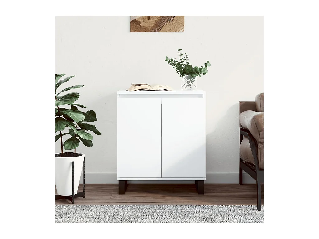 Buffet Blanc 60x35x70 cm Bois d'ingénierie